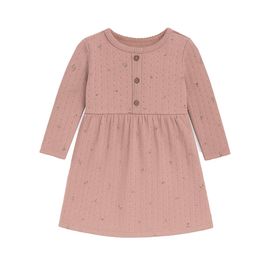 Bryn Brushed Back Pointelle Henley Dress