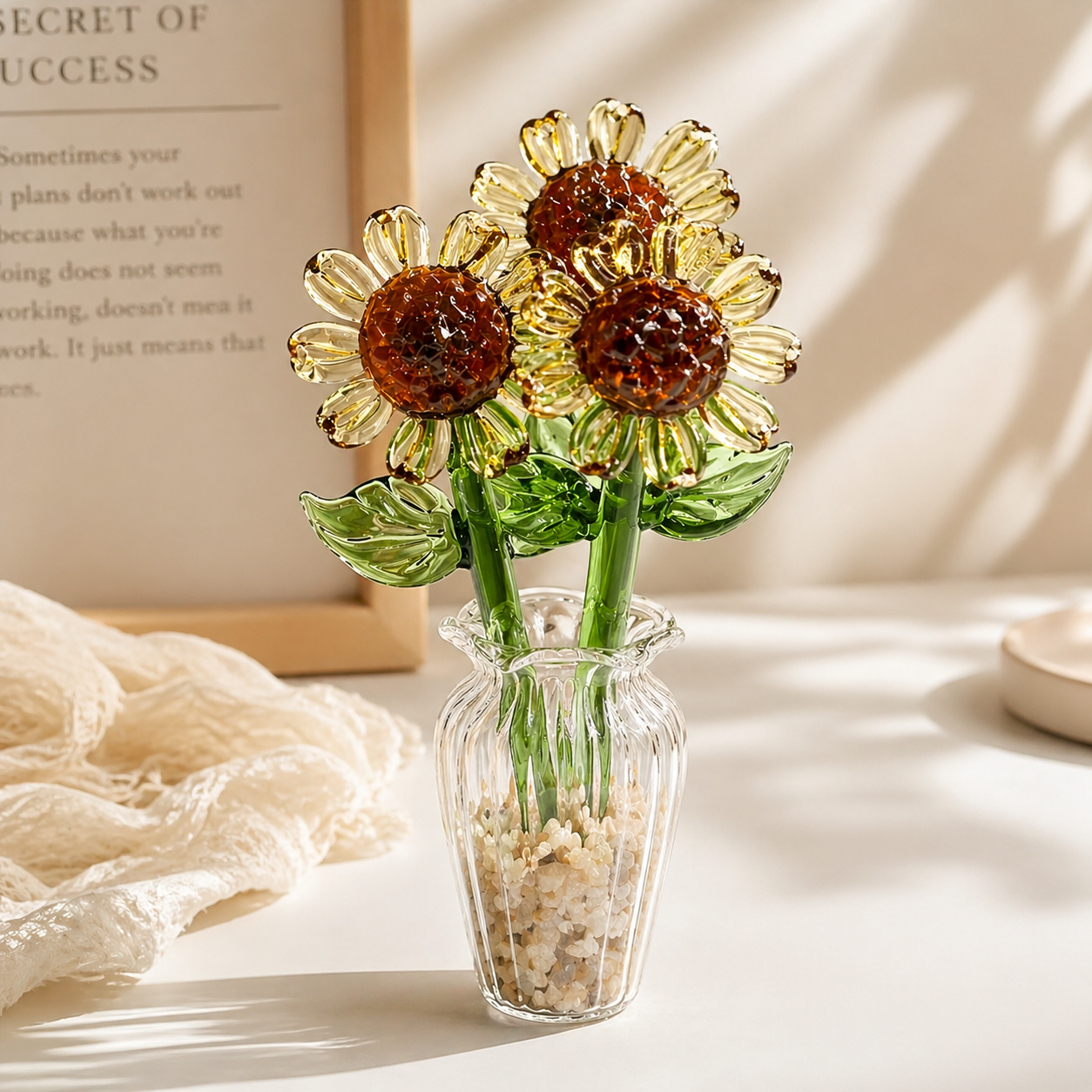 Sunflower Glass Plant Stick