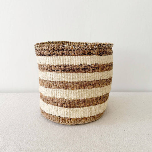 Storage Plant Basket: Banana Stripe: Medium