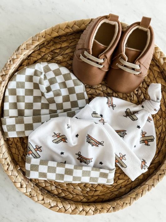 Bamboo Baby Hat - Vintage Airplanes