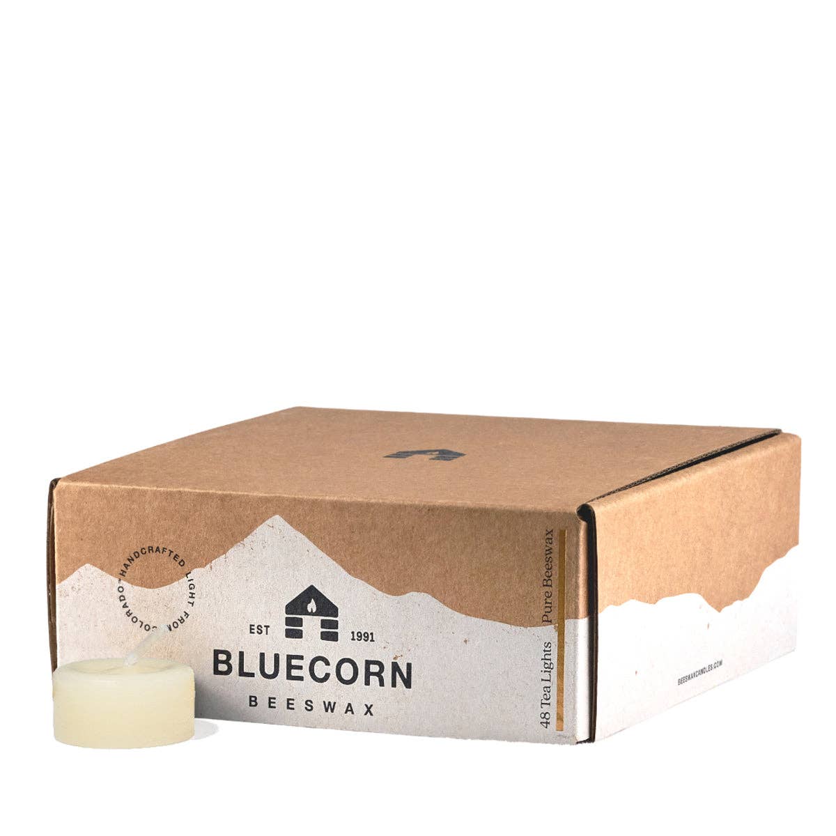 Pure Beeswax Tea Light Candles – Handmade in Colorado