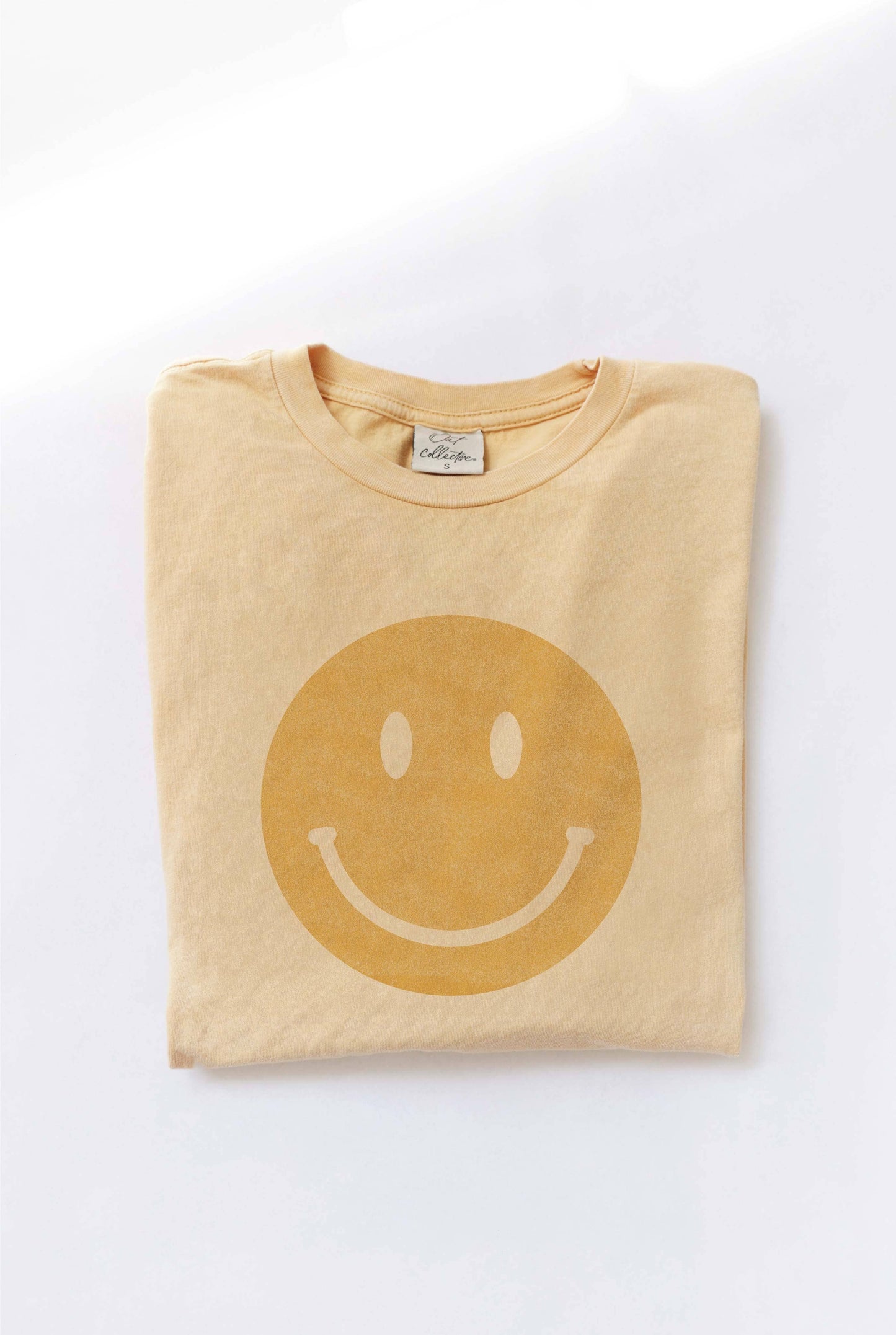 Smiley Face Mineral Washed Graphic Top