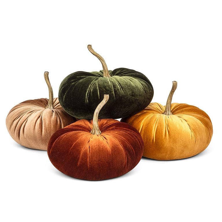 Velvet Pumpkin - 4 Assorted 10"D - Clearance
