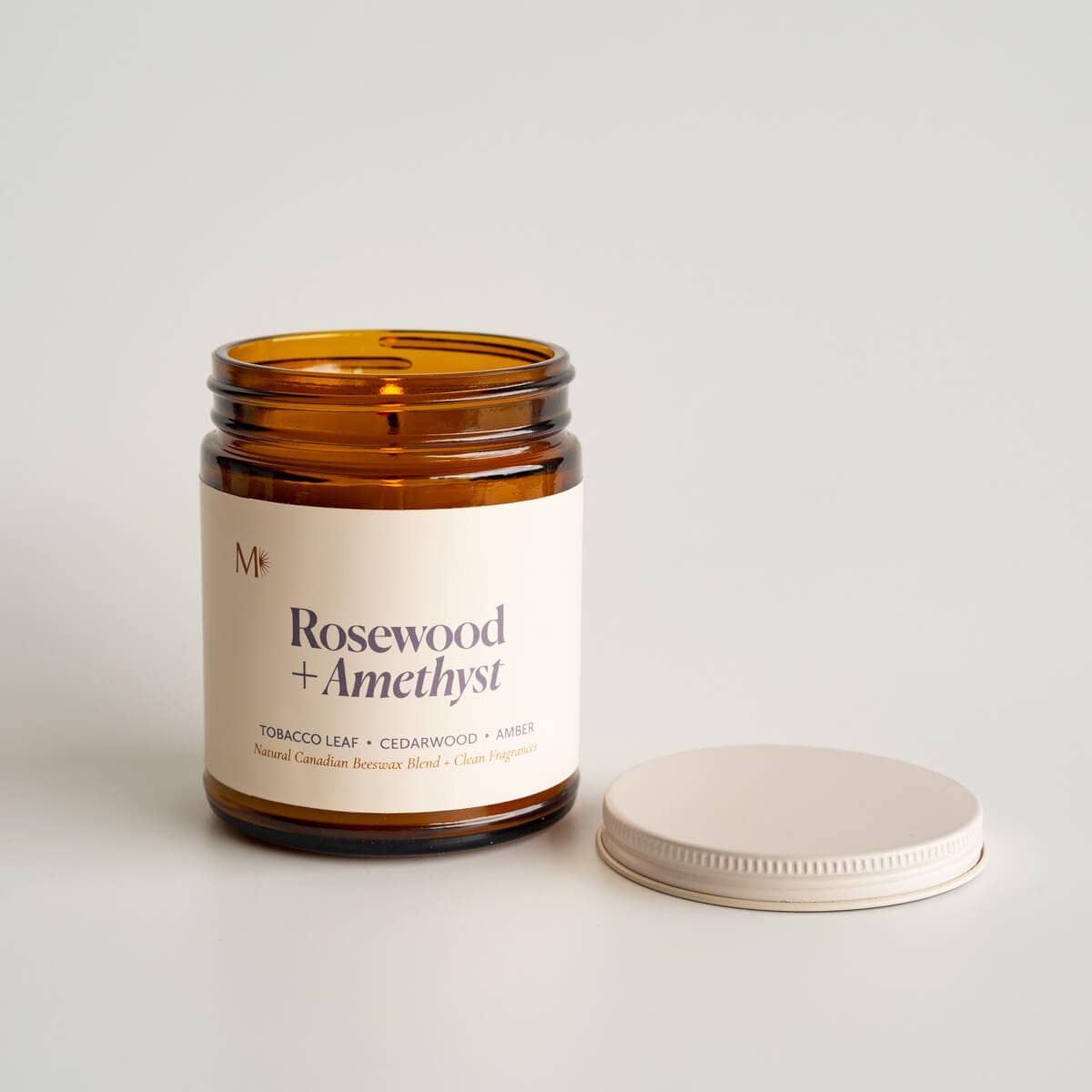 Rosewood + Amethyst | Canadian Beeswax Candle *NEW*
