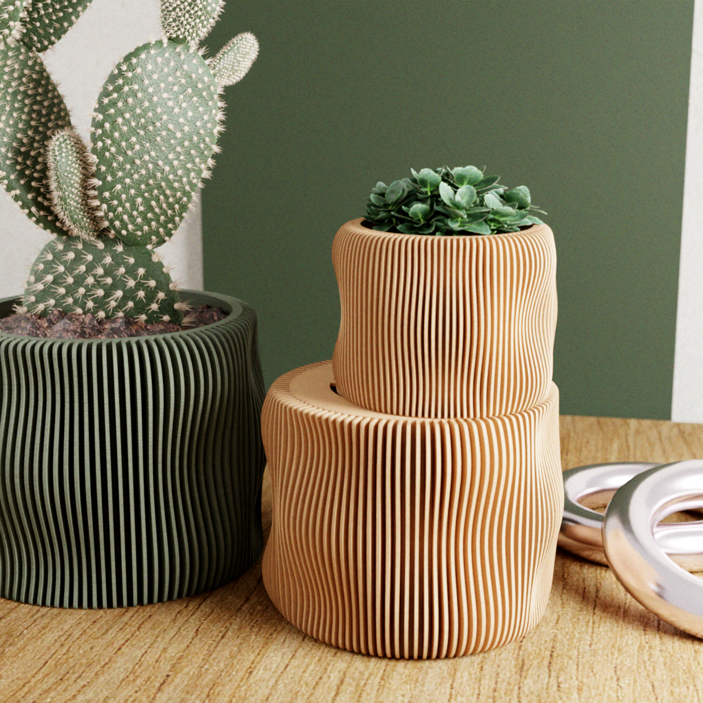 BUBBLY Planter | Modernized Pottery: Muted Green / 5 Inches