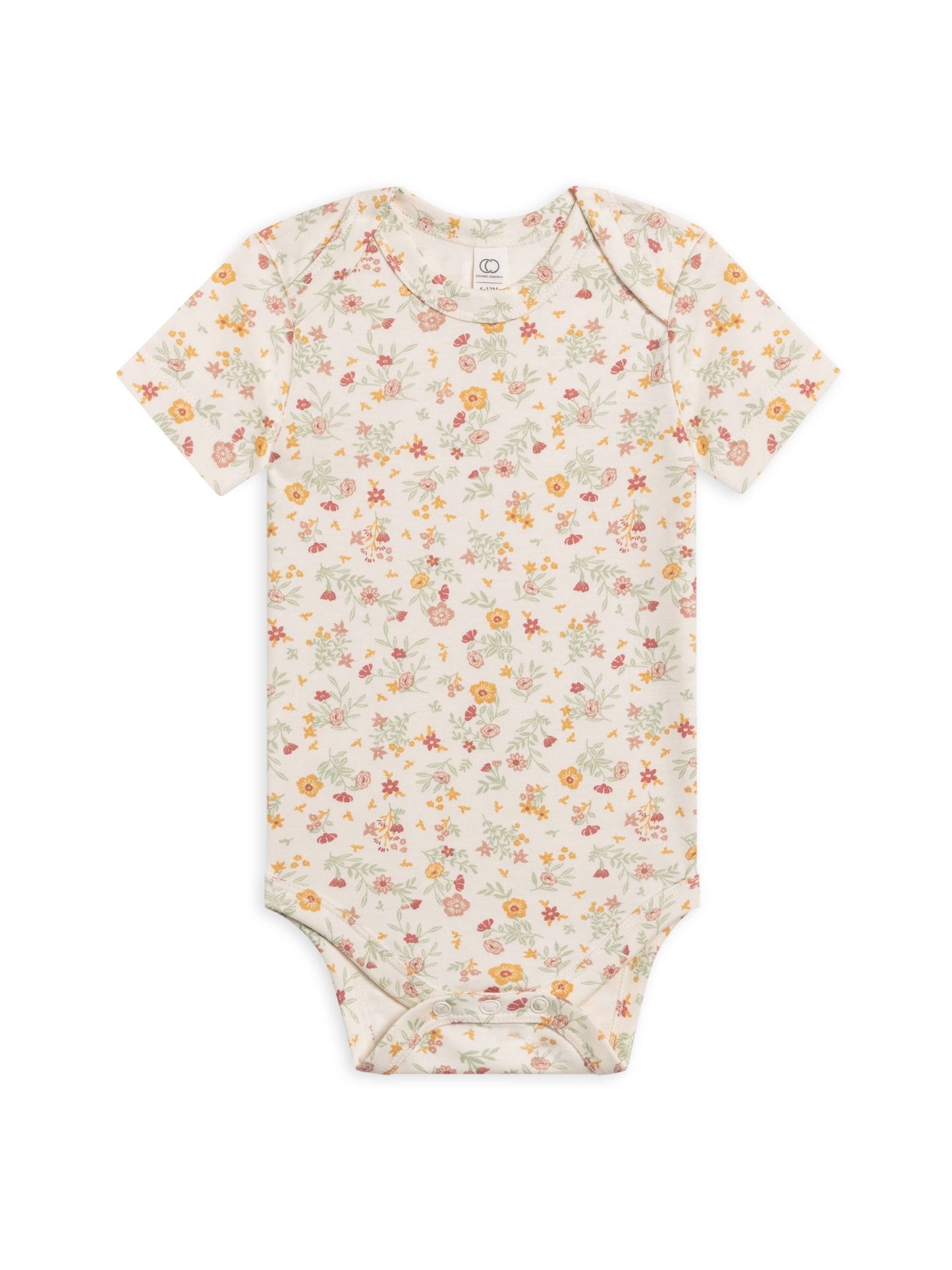 Organic Baby Afton Bodysuit - Bianca Floral / Berry: 6-12M