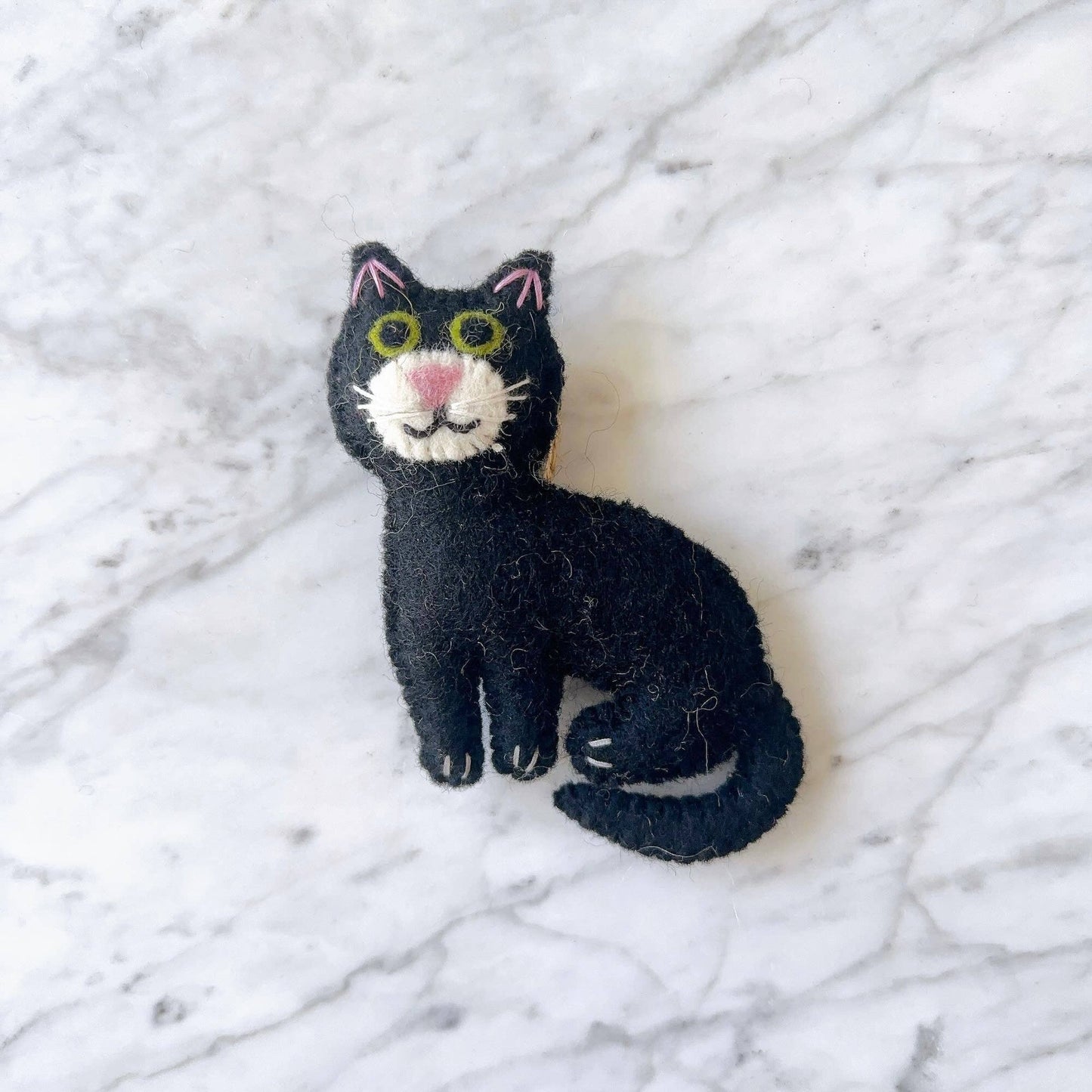 Felt Ornament - Stitched Cat: Brown Tabby