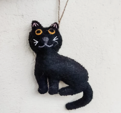 Felt Stitched Cat Ornament