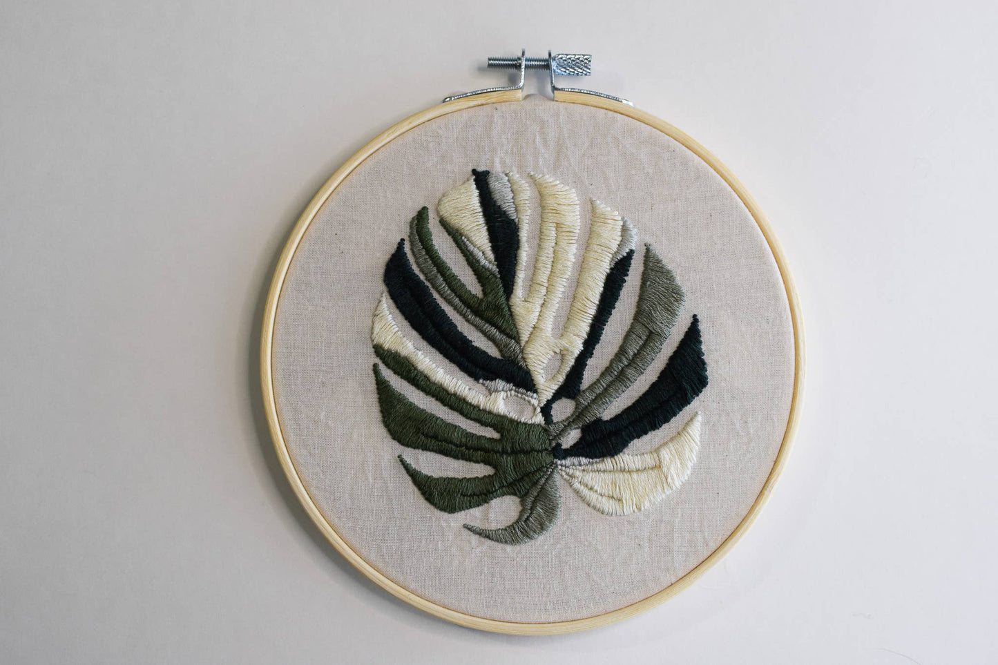 Monstera Albo Embroidery Kit