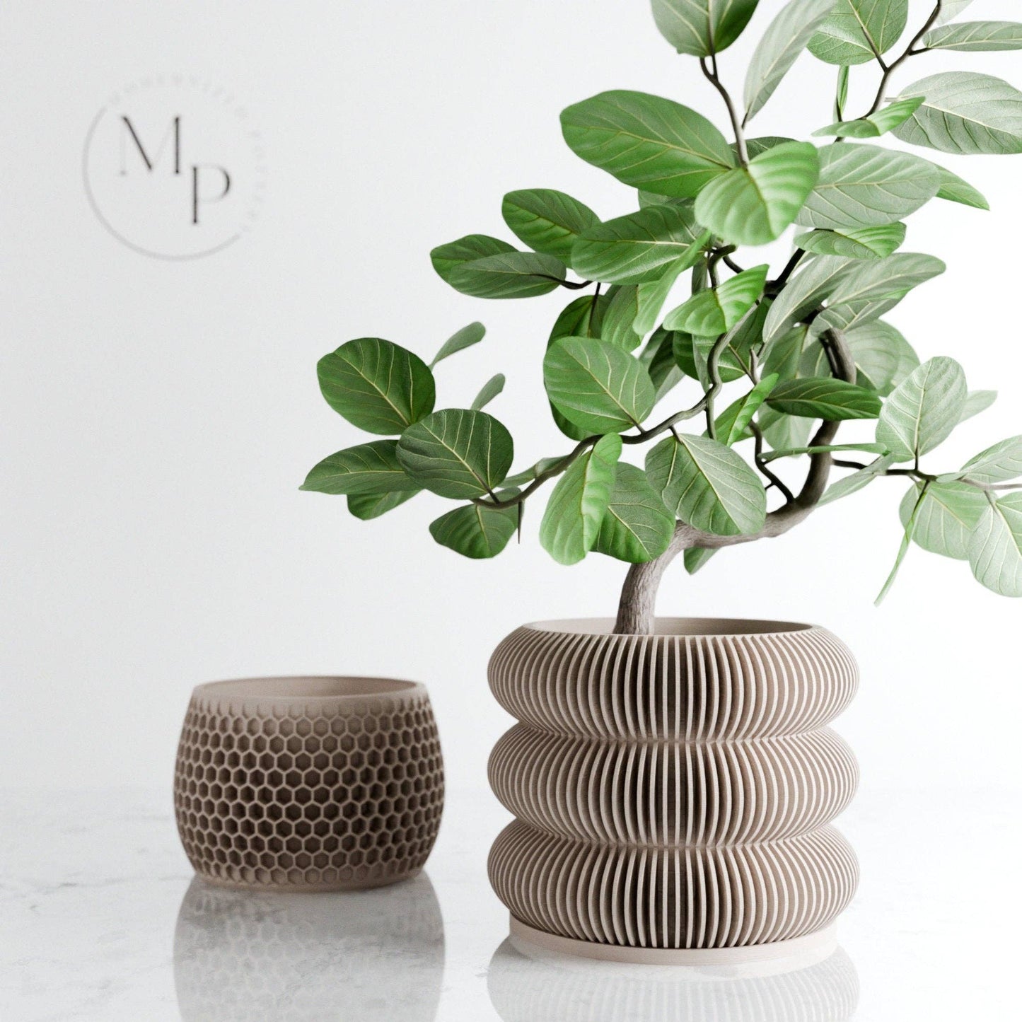 Triple BUBBLES Planter: Green / 6"