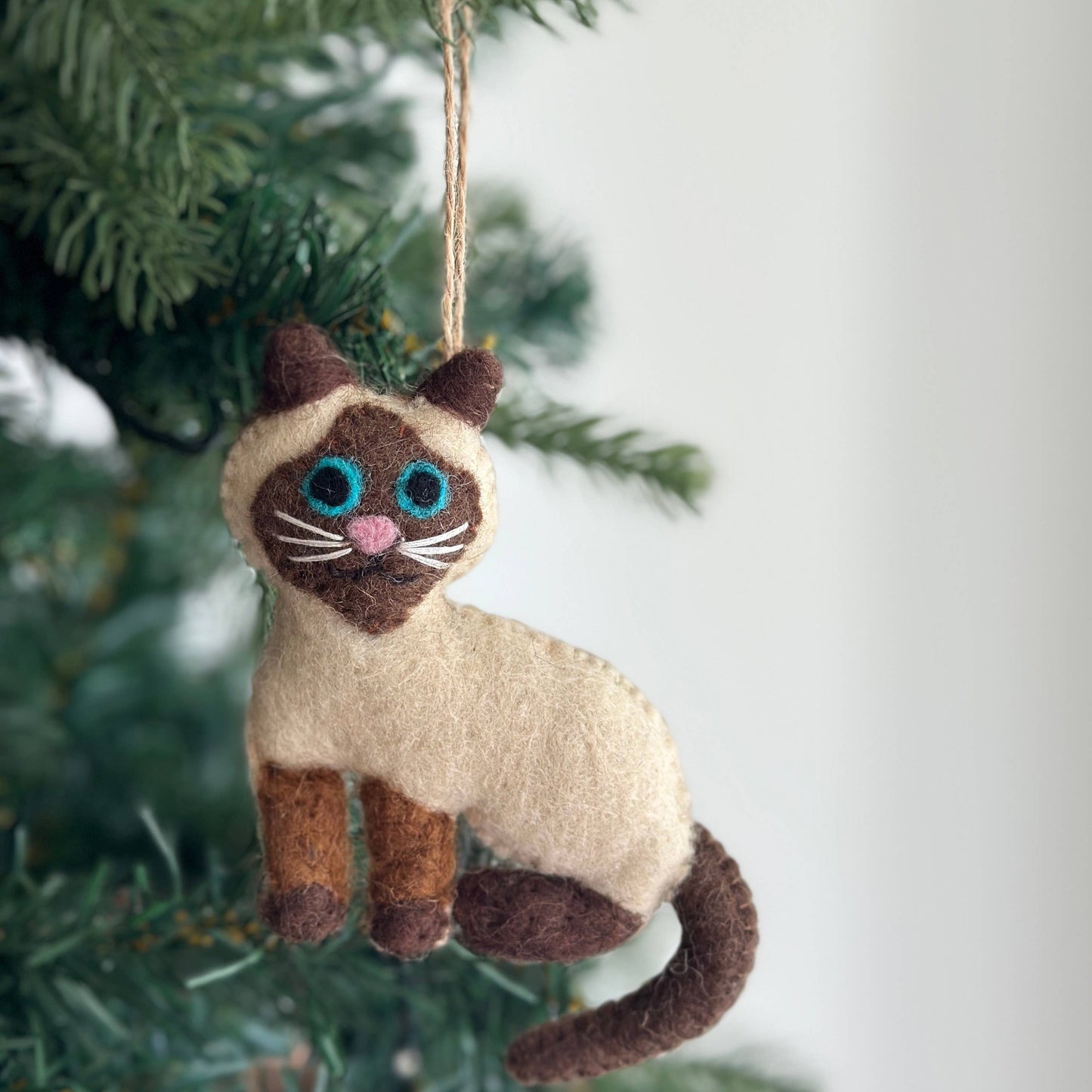 Felt Stitched Cat Ornament