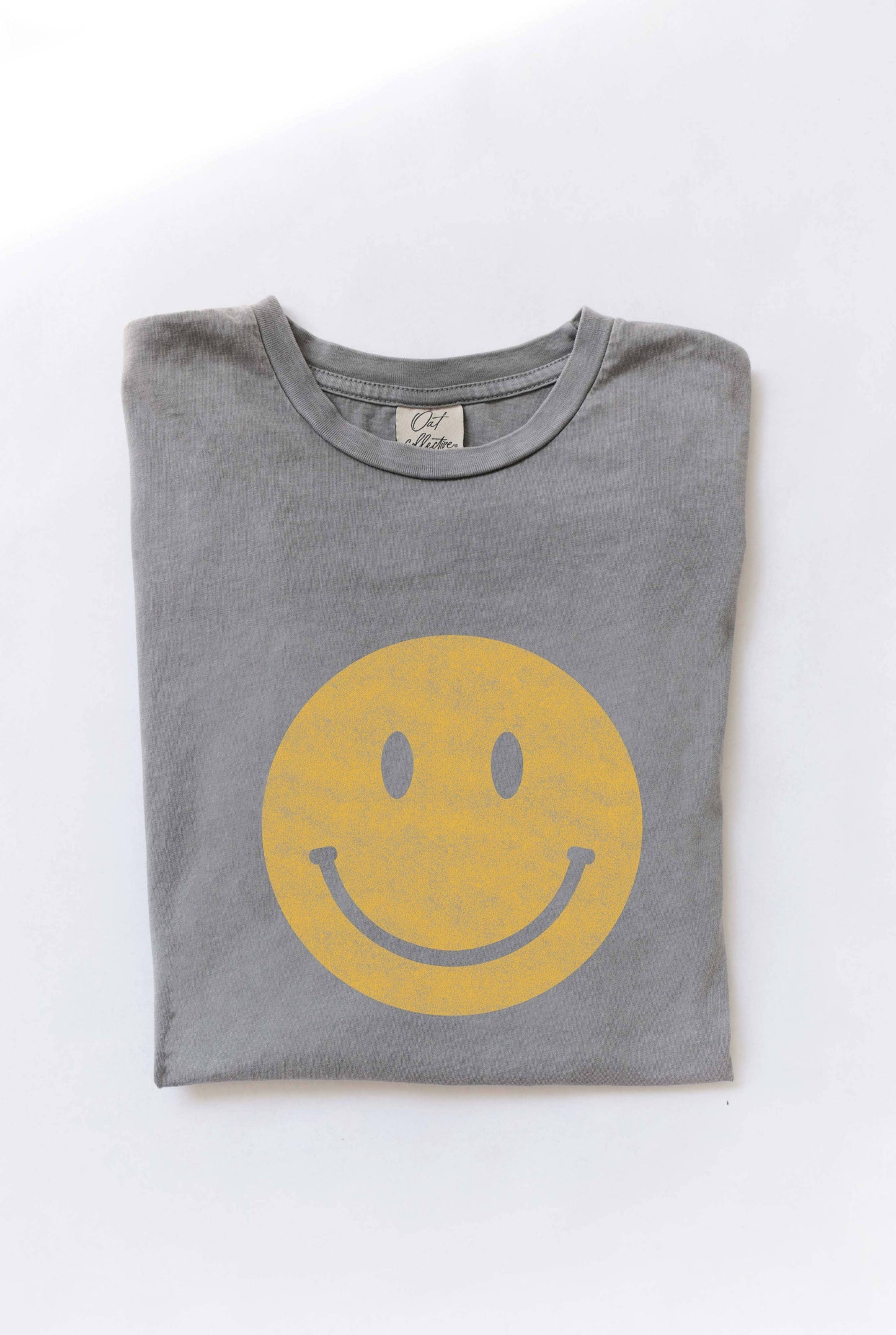 Smiley Face Mineral Washed Graphic Top