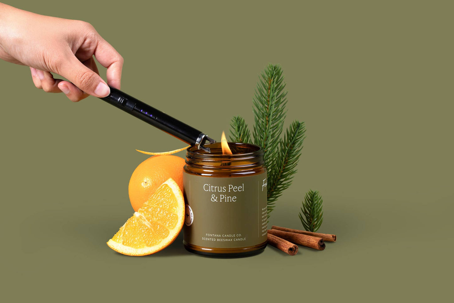 Citrus Peel & Pine Beeswax & Essential Oil Jar Candle