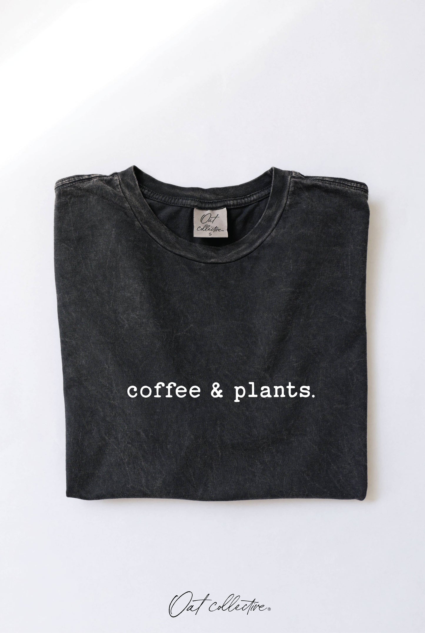 COFFEE AND PLANTS Mineral Washed Graphic Top