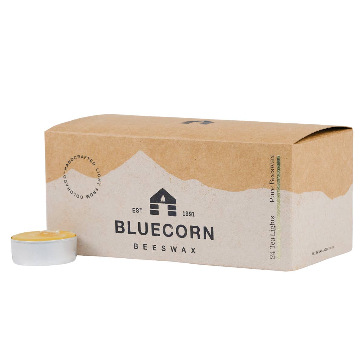 Pure Beeswax Tea Light Candles – Handmade in Colorado