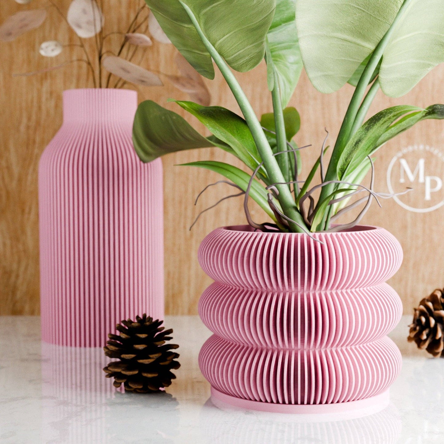 Triple BUBBLES Planter: Green / 6"