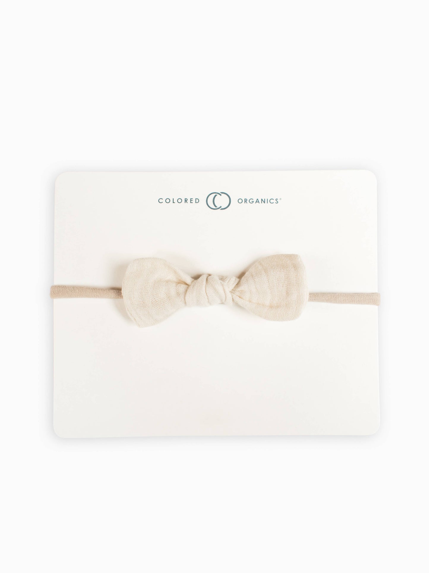 Organic Baby Muslin Dainty Bow Headband - Natural