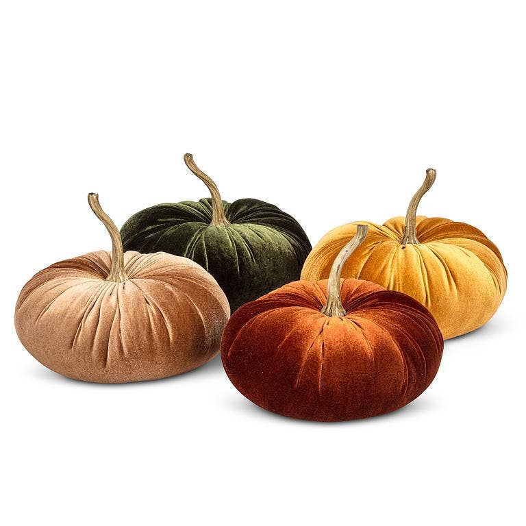 Velvet Pumpkin - 4 Assorted 10"D - Clearance