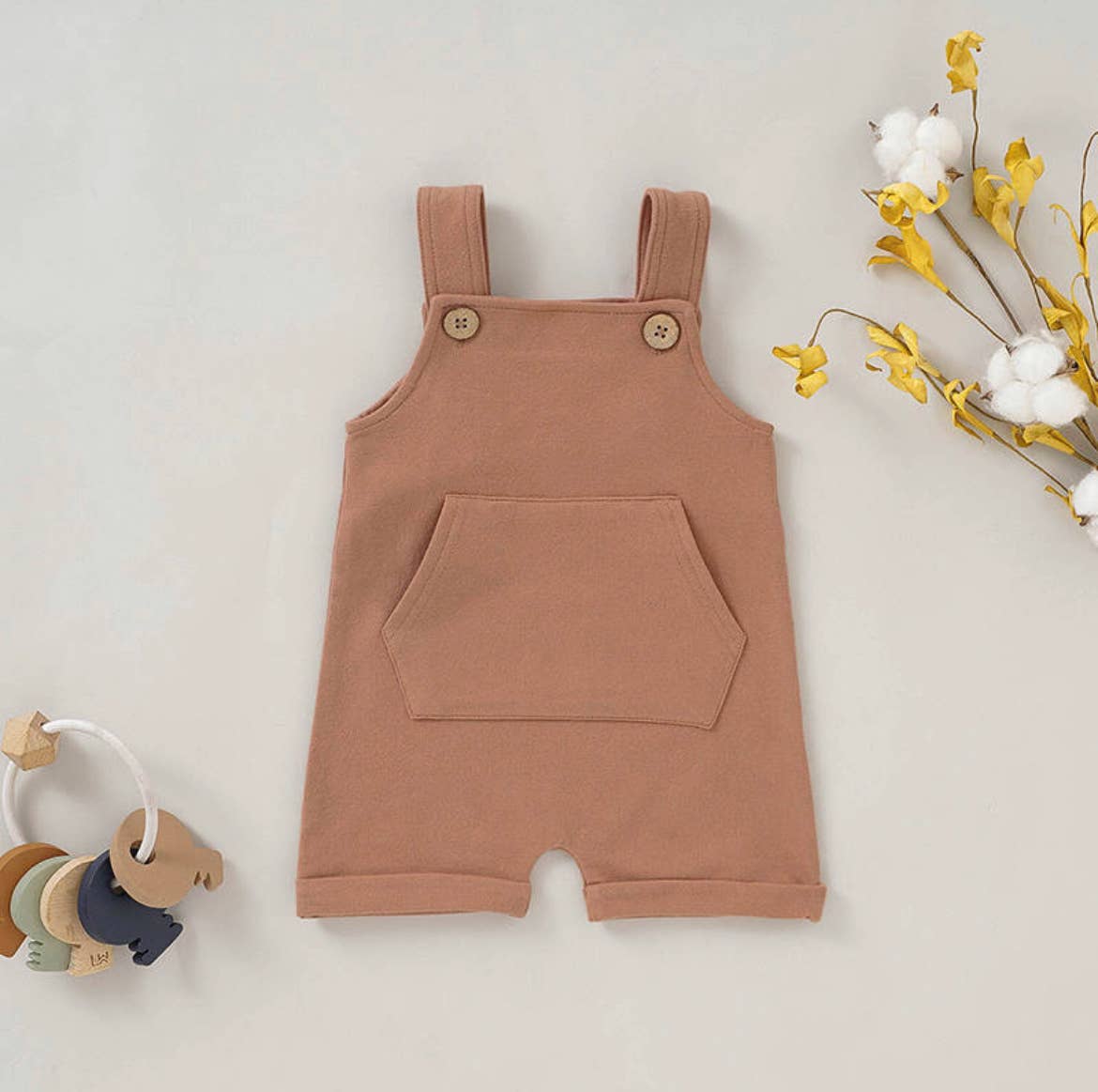 French Terry Overalls - Baby and Toddler: Rust / 18-24 Months