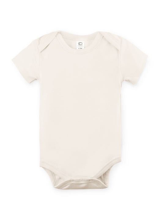 Organic Baby Short Sleeve Classic Bodysuit - Natural: NB