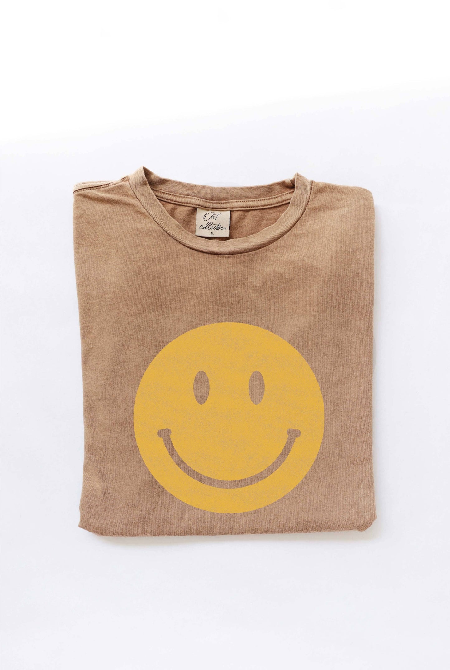 Smiley Face Mineral Washed Graphic Top