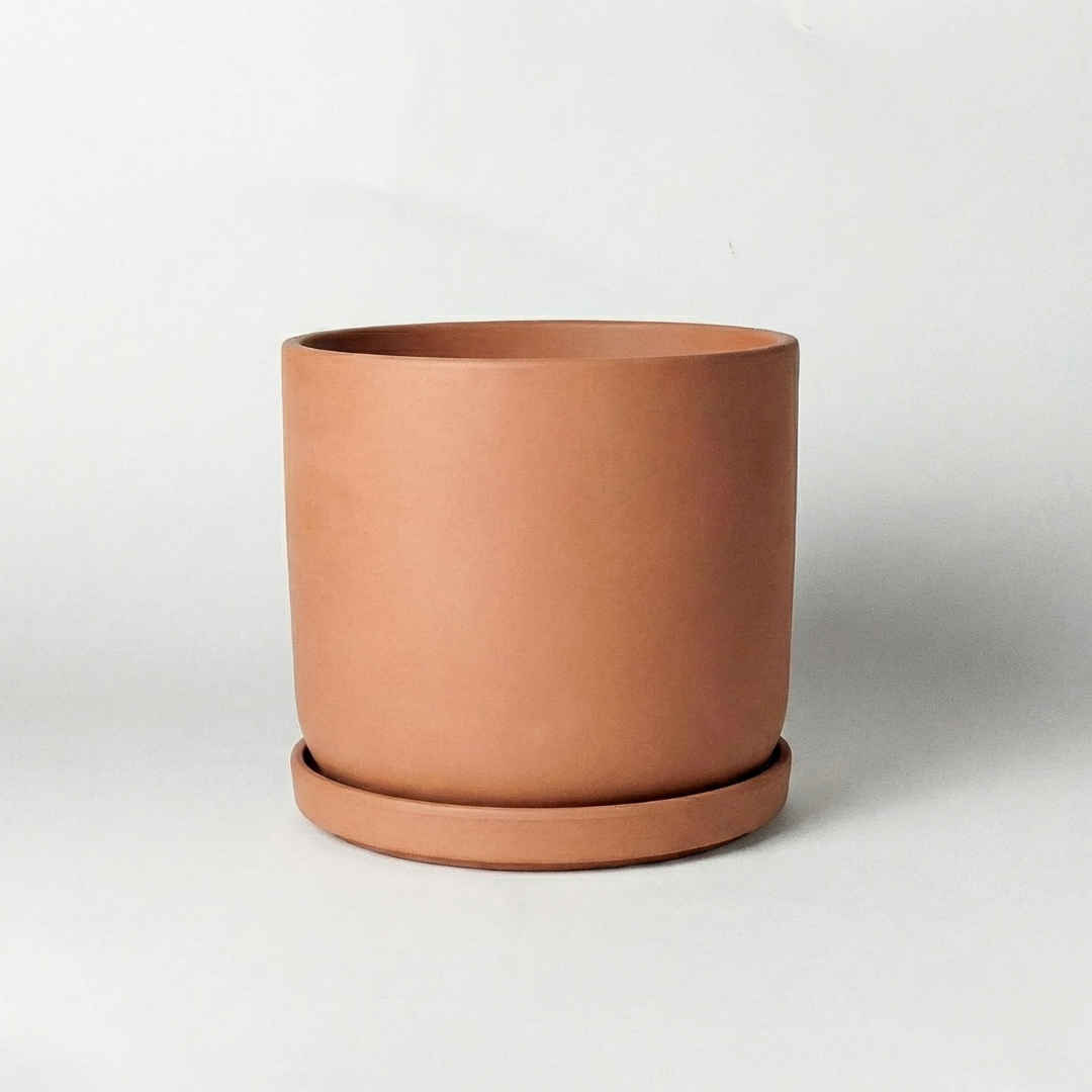 9" Signature Stone Planter & Saucer | Earth Tones
