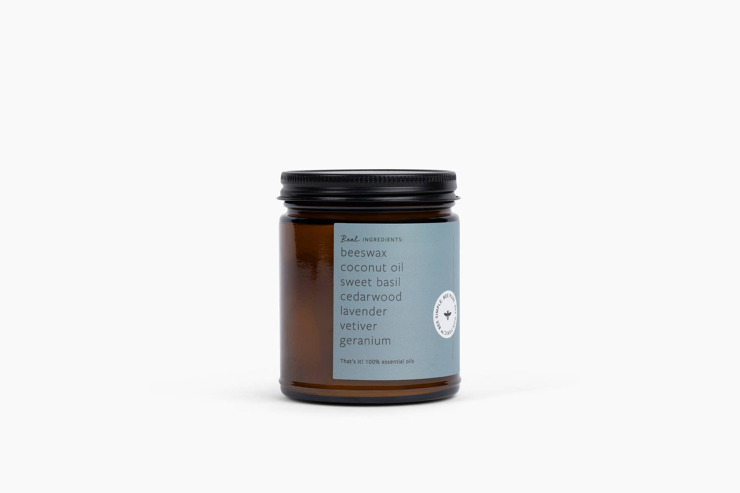 Rainy Day Essential Oil Beeswax Jar Candle: Non-Toxic