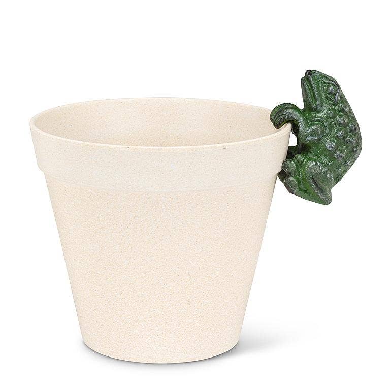 Climbing Frog Pot Hanger-Antique Green