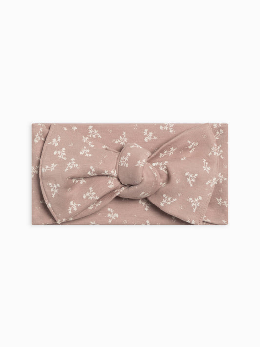 Organic Baby Hattie Knot Bow Wrap - Wilda Floral / Wren