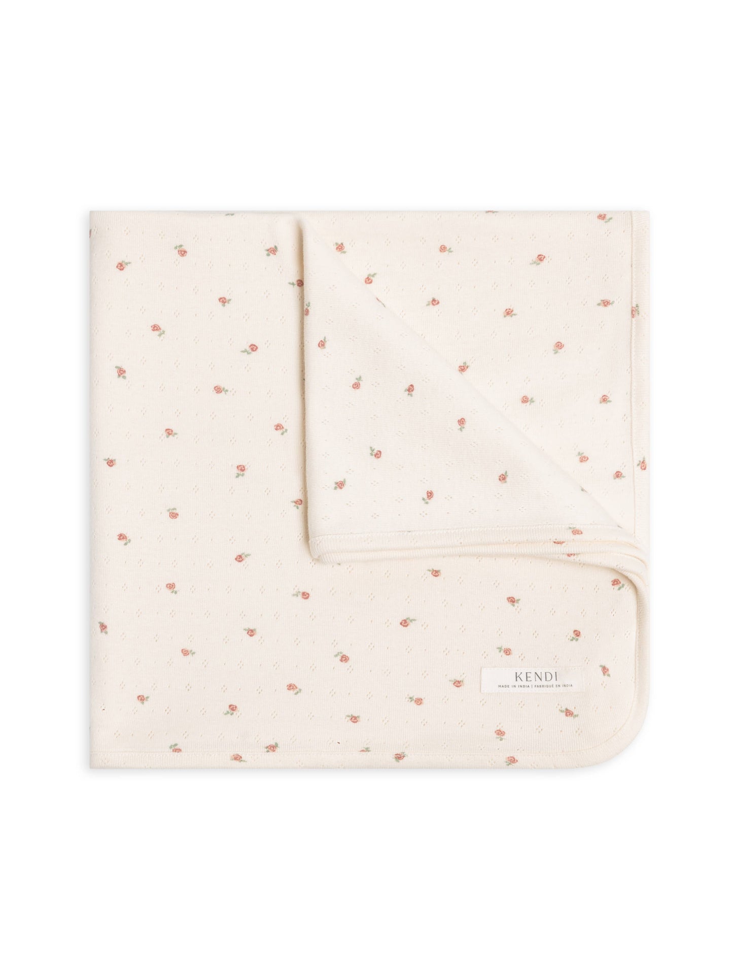 Organic Cotton Pointelle Baby Blanket - Rosa Floral