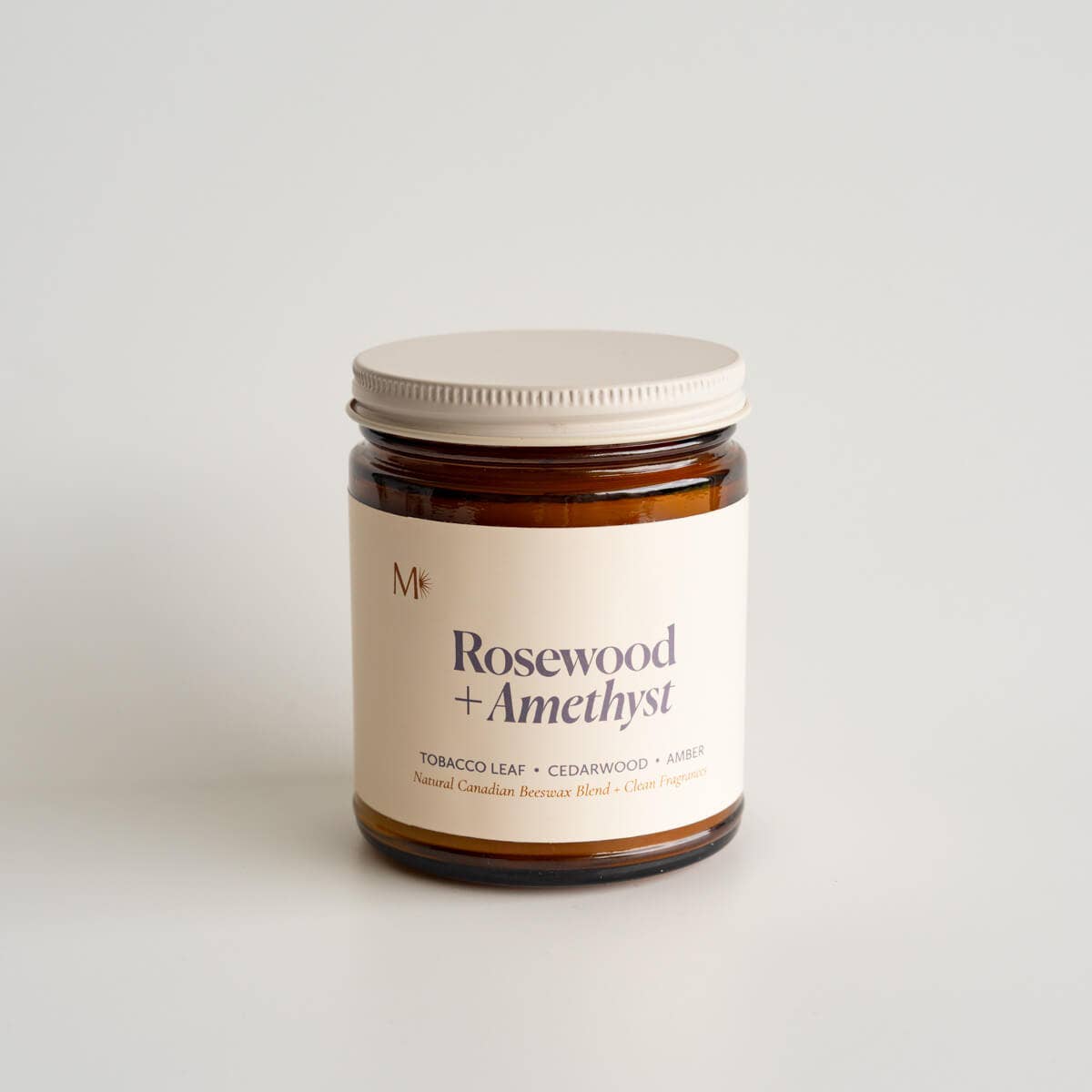 Rosewood + Amethyst | Canadian Beeswax Candle *NEW*