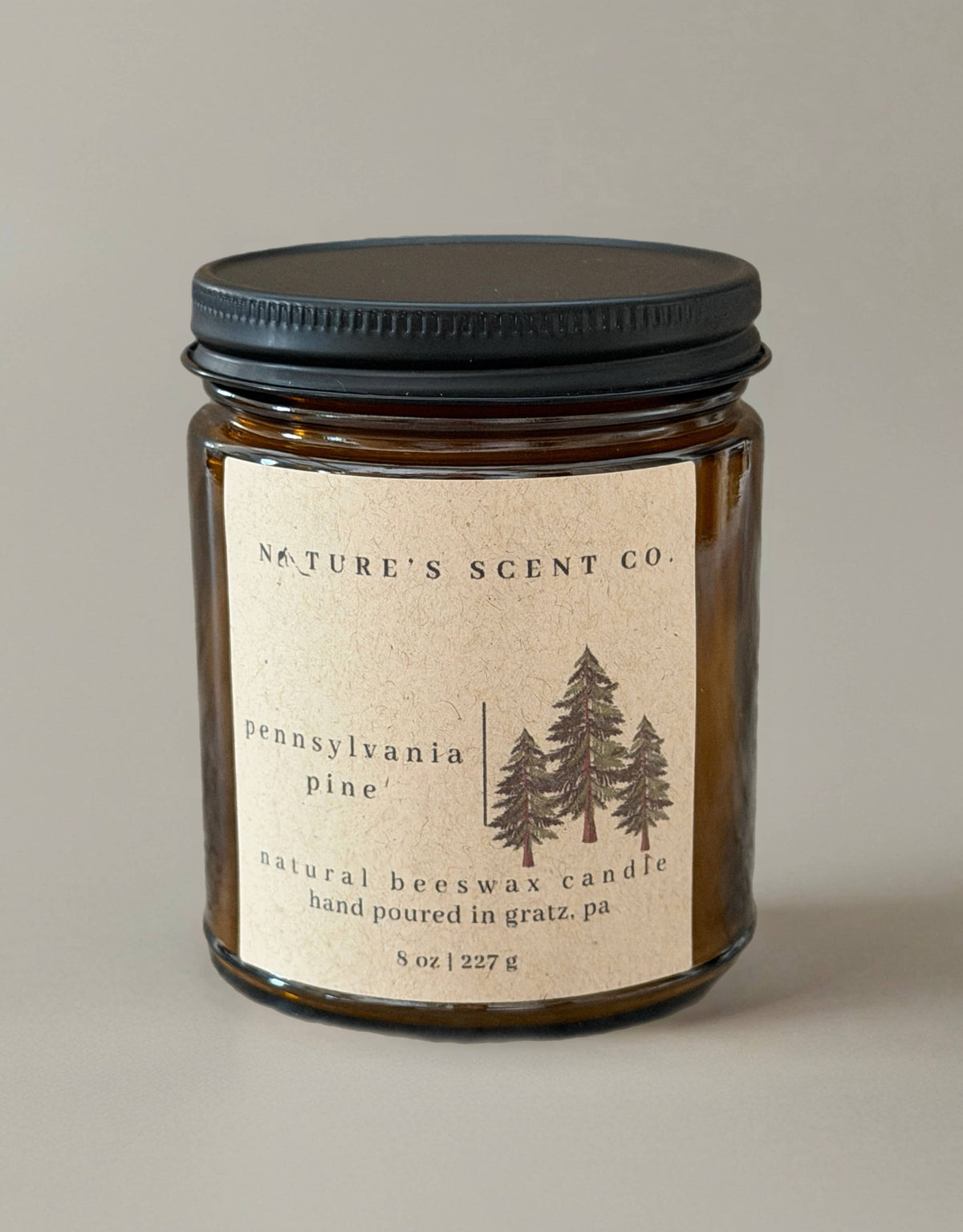 Pennsylvania Pine | Beeswax Candle | Wood Wick | Gift