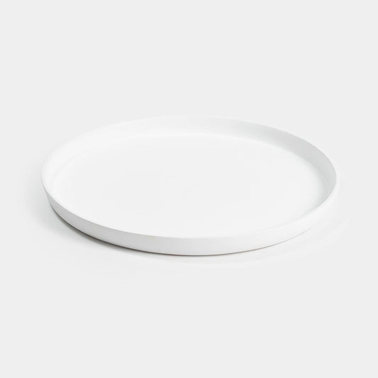 14 Inch Fiberglass Planter Saucer: White
