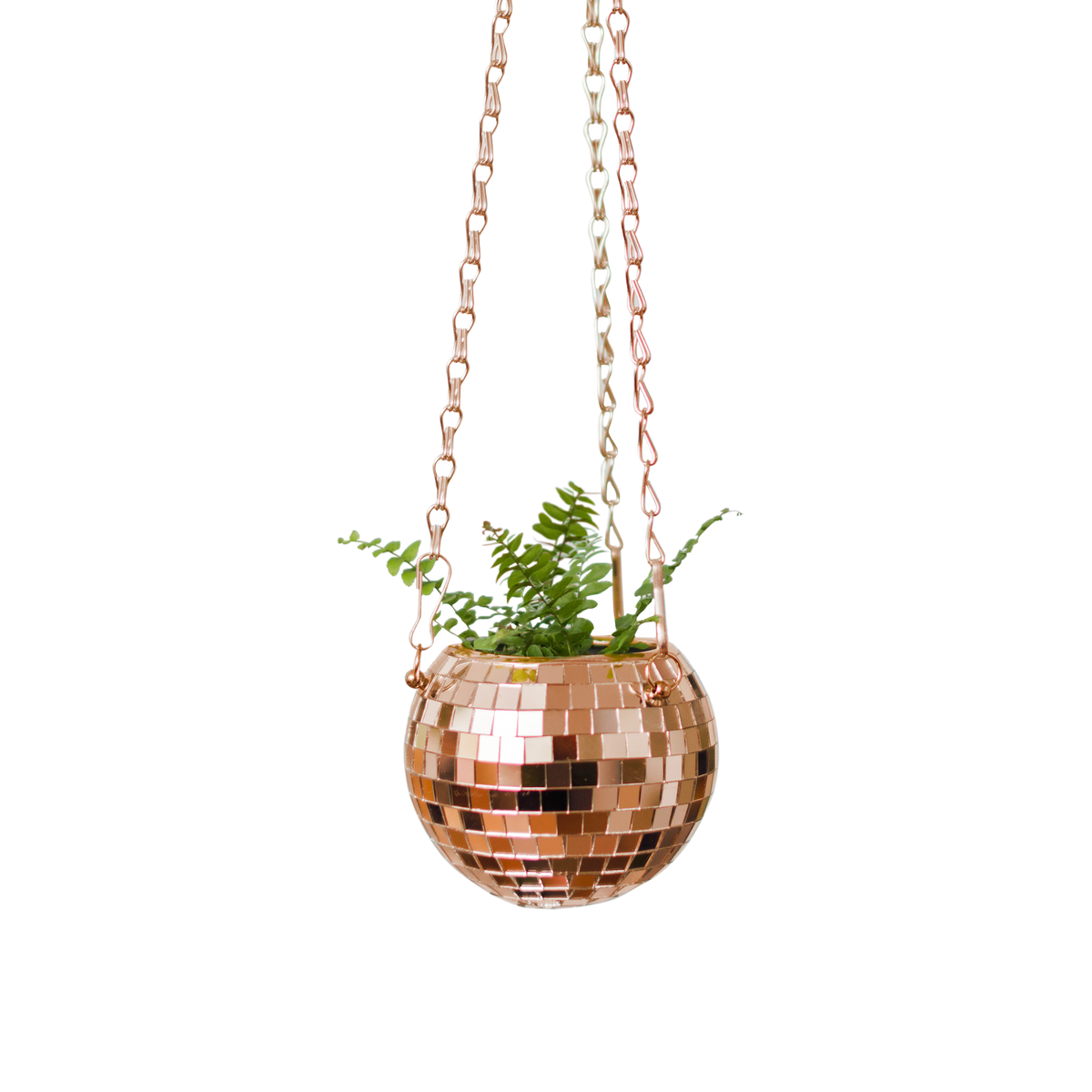 Rose Gold Disco Ball Hanging Planter  4-inch