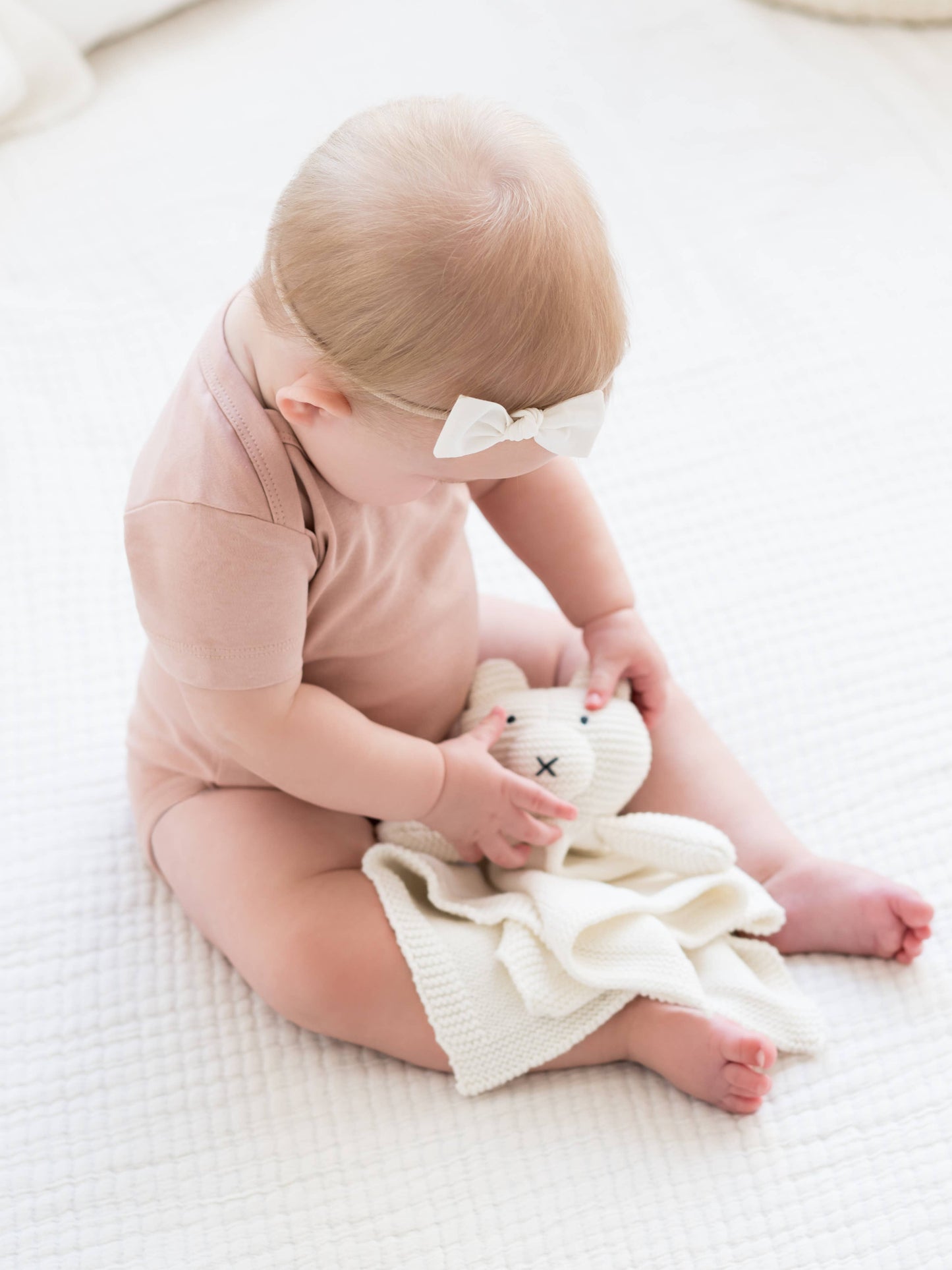 Organic Baby Short Sleeve Classic Bodysuit - Blush: 6-12M