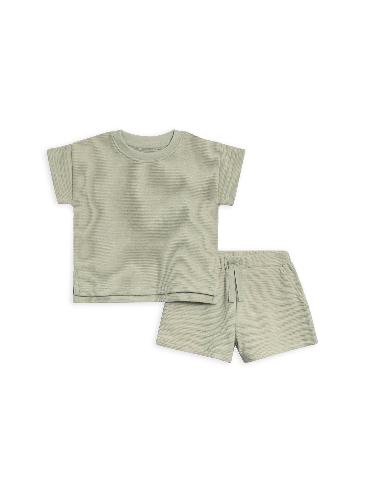 Organic Baby & Kids Odell Waffle Tee and Shorts Set - Mint: 2T