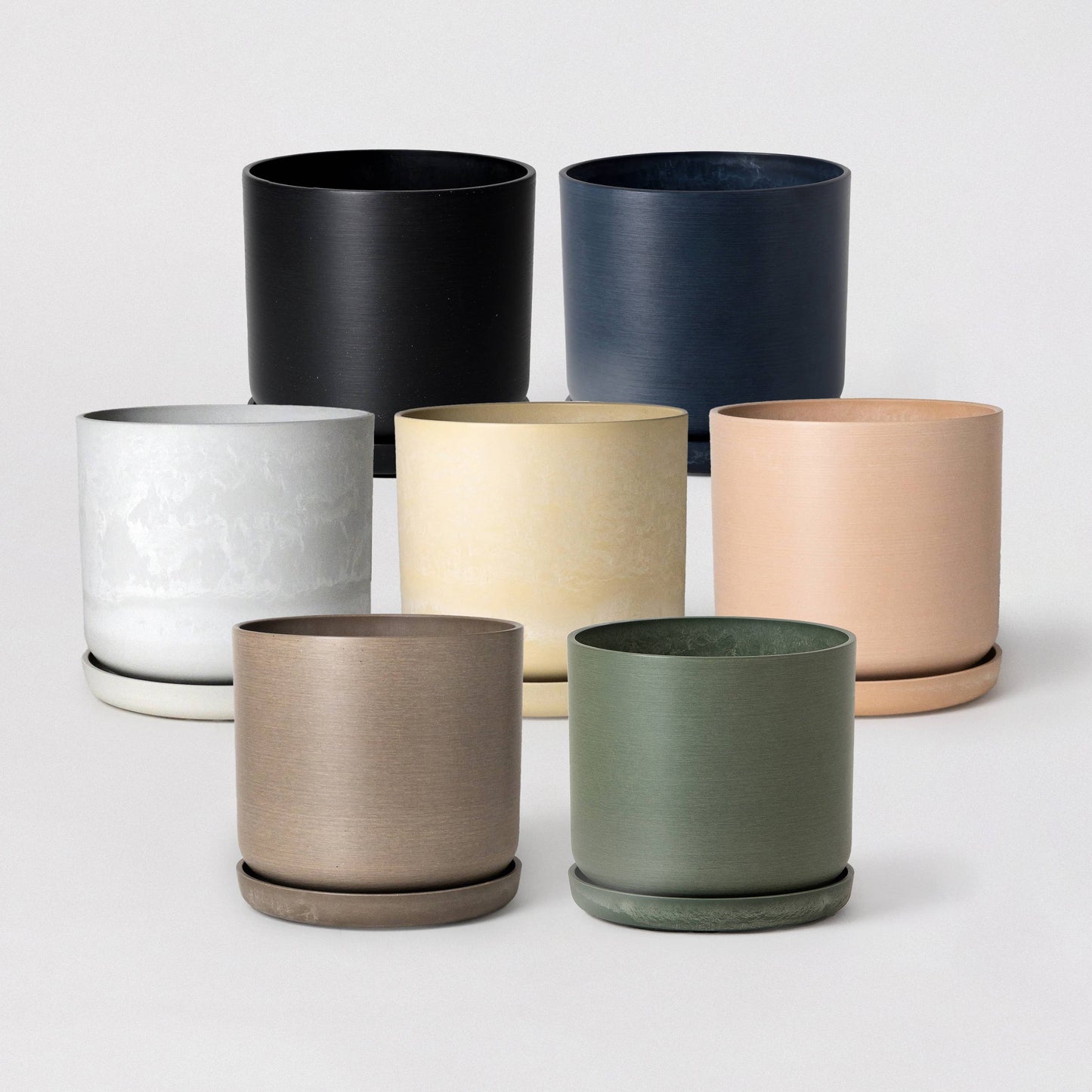 9" Signature Stone Planter & Saucer | Earth Tones