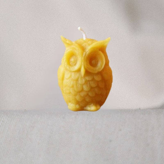 Owl Beeswax Candle