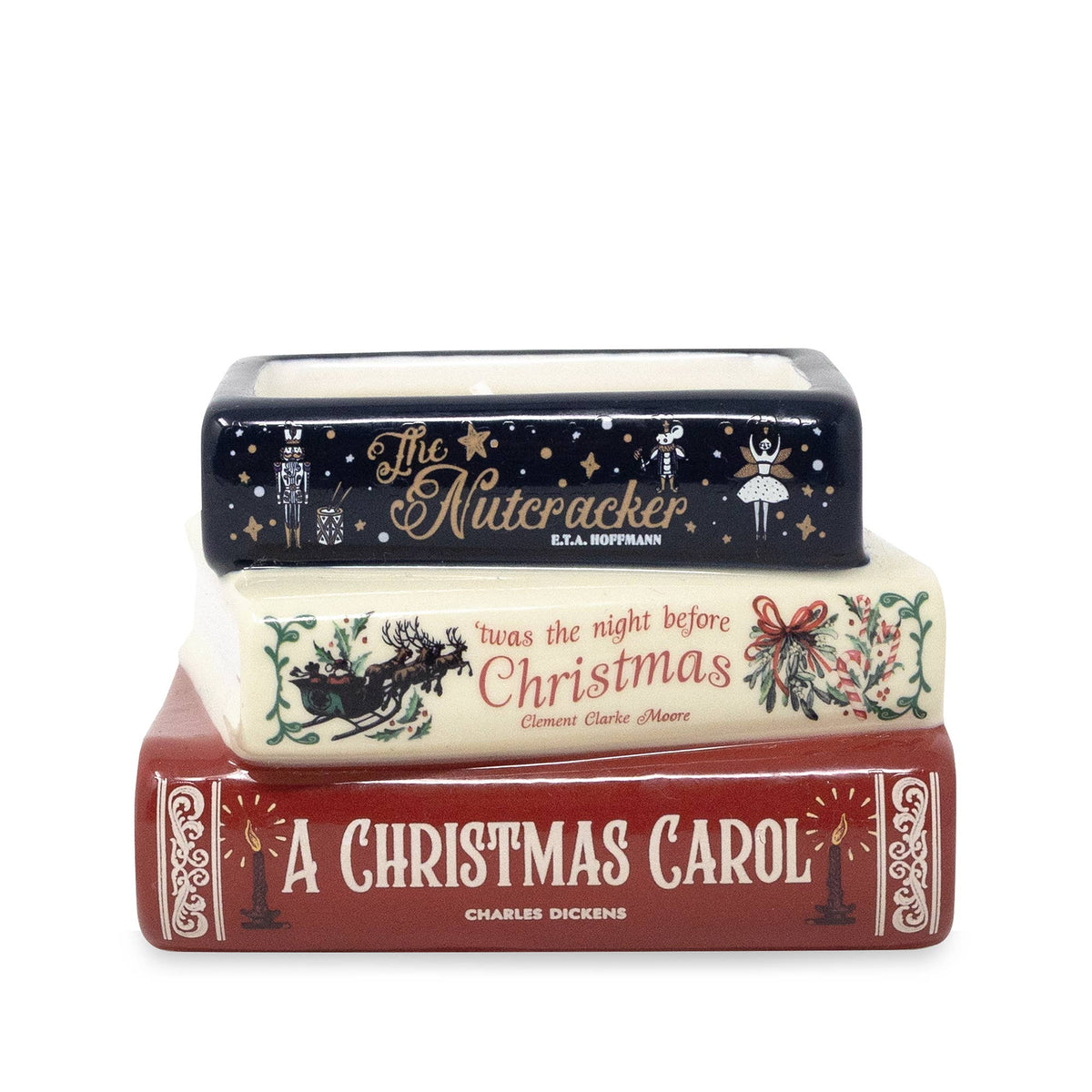 Stacked Christmas Carol Candle