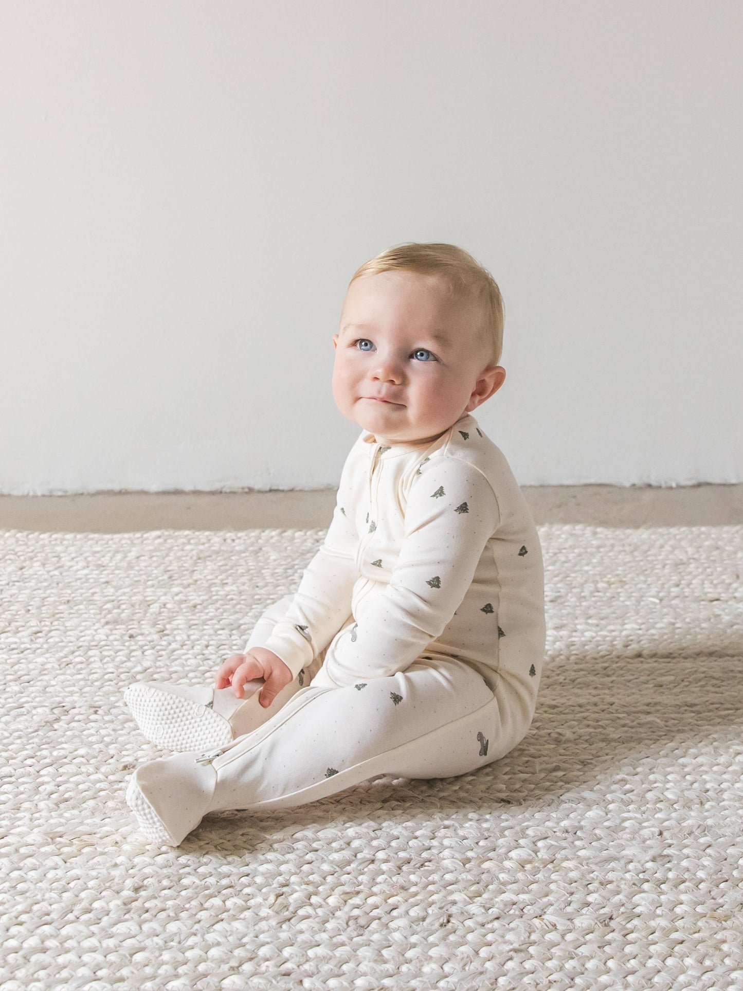 Organic Baby Peyton Footed Sleeper - Tree Farm: 3-6M