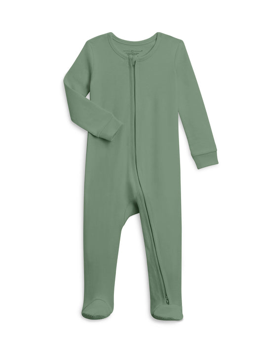 Organic Baby Peyton Zipper Sleeper - Thyme: 12-18M