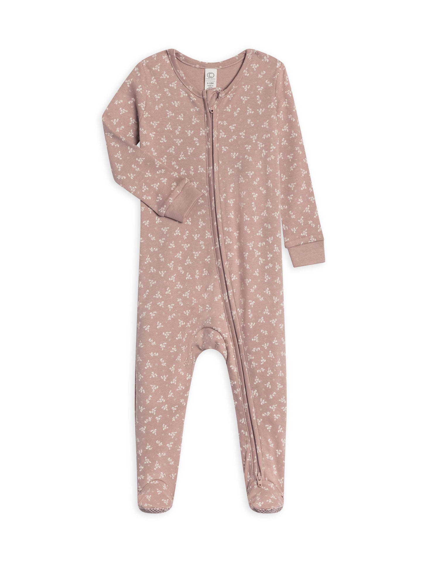 Organic Baby Peyton Footed Sleeper - Wilda Floral / Wren : NB