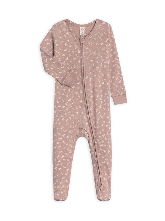 Organic Baby Peyton Footed Sleeper - Wilda Floral / Wren : 3-6M