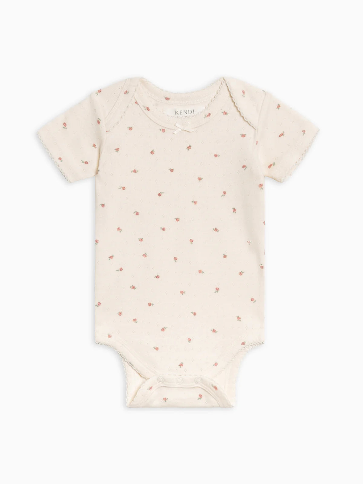 Josie Pointelle Short Sleeve Bodysuit - Rosa Floral / Ballet