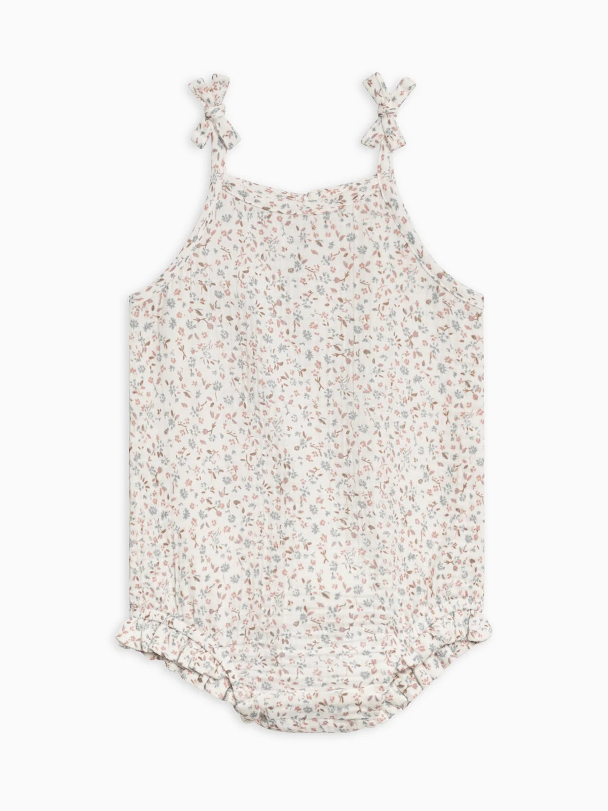 Ada Muslin Ruffle Tank Romper - Wyn Floral / Mist