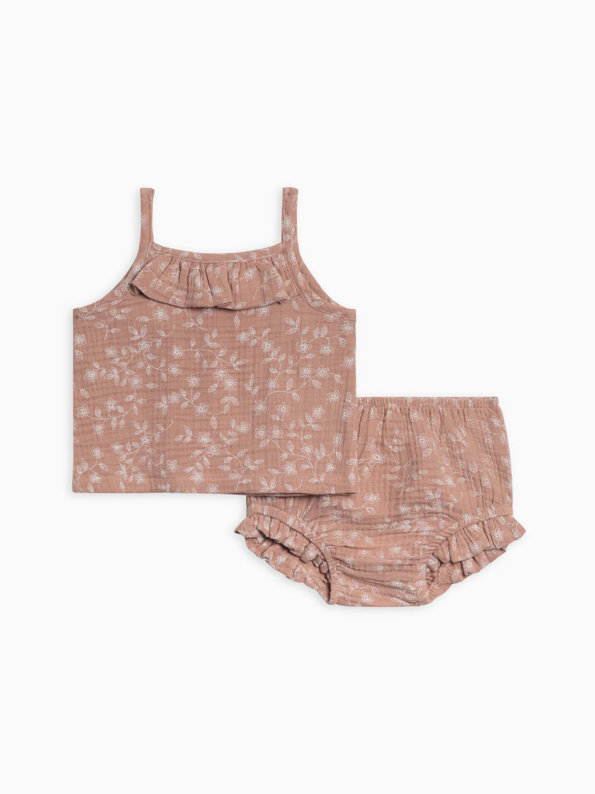 Evie Muslin Tank Set - Candice Floral / Dusty Mauve