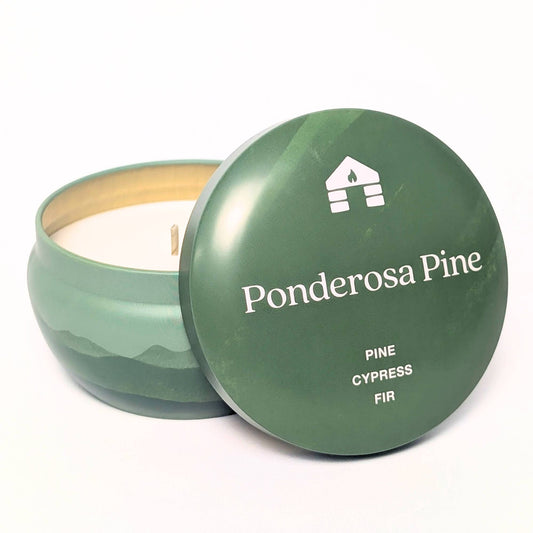 Ponderosa Pine Scented Candle - Bluecorn Aromática - 8oz Tin
