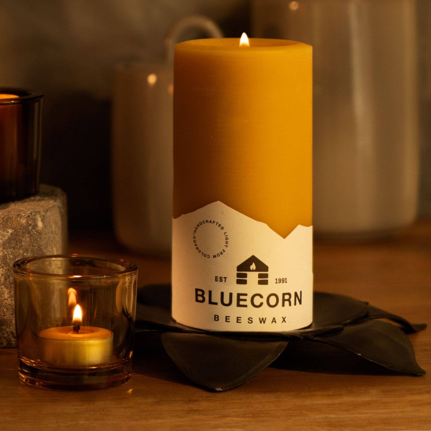 Pure Beeswax Tea Light Candles – Handmade in Colorado