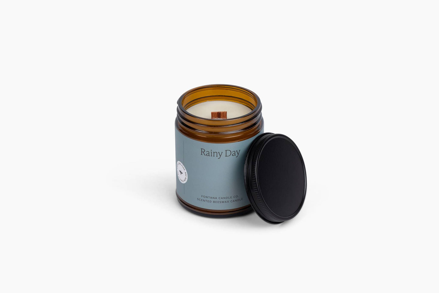 Rainy Day Essential Oil Beeswax Jar Candle: Non-Toxic