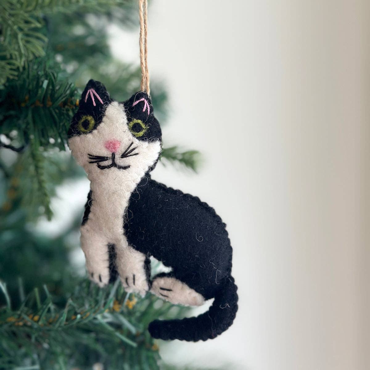Felt Stitched Cat Ornament